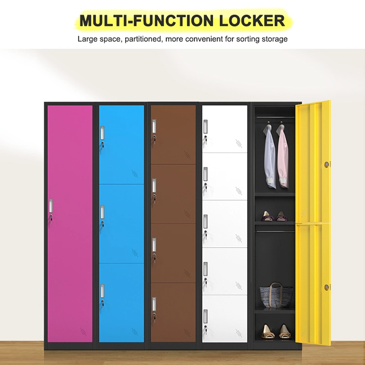 Single Door Steel Wardrobe 3 Door Lockers Clothes Storage Steel Locker