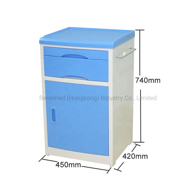 Medical ABS/PP Hospital Bedside Cabinet Bedside Locker with Caster Bm-002