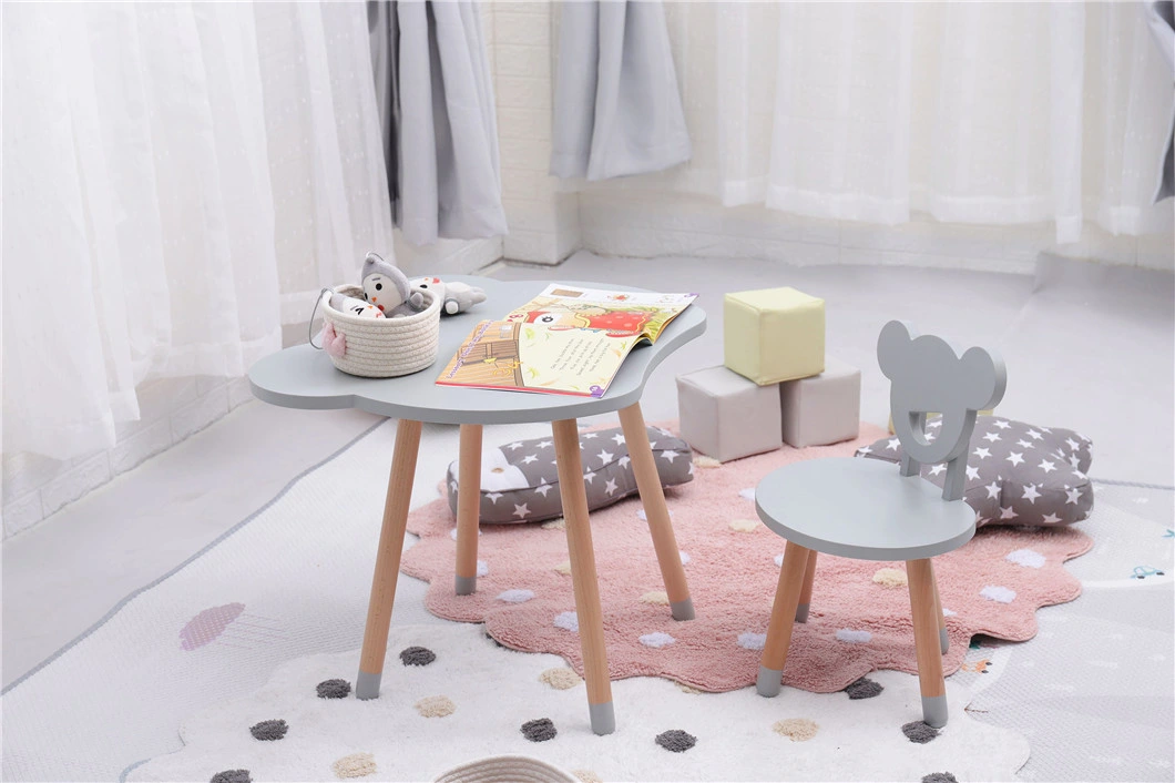 Little Bear Kindergarten Kids Wooden Table and Chair Set Children Furniture Set