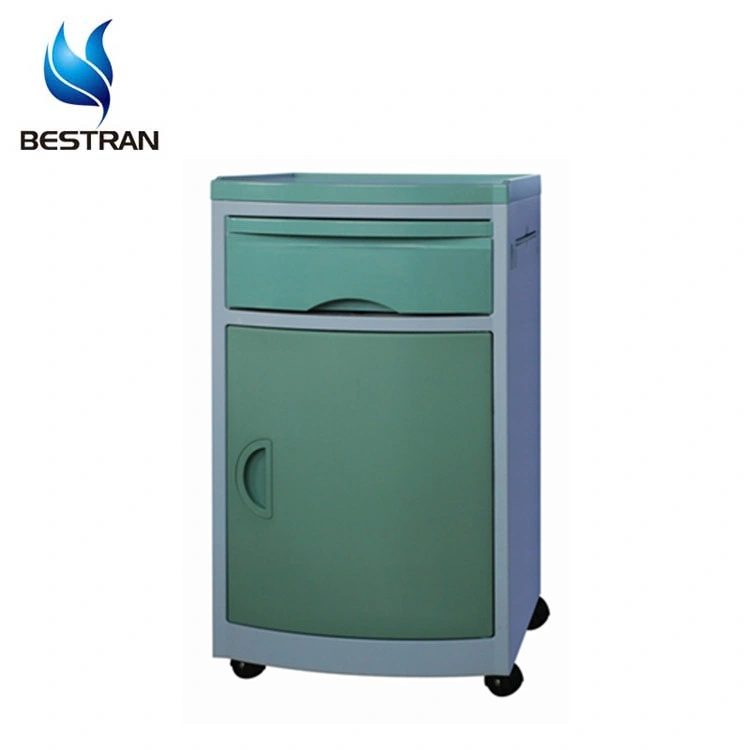 Bt-Al001 Cheap Hospital Furniture Mobile ABS Bedside Cabinet Medical Bedside Locker with Drawer Wheels Price