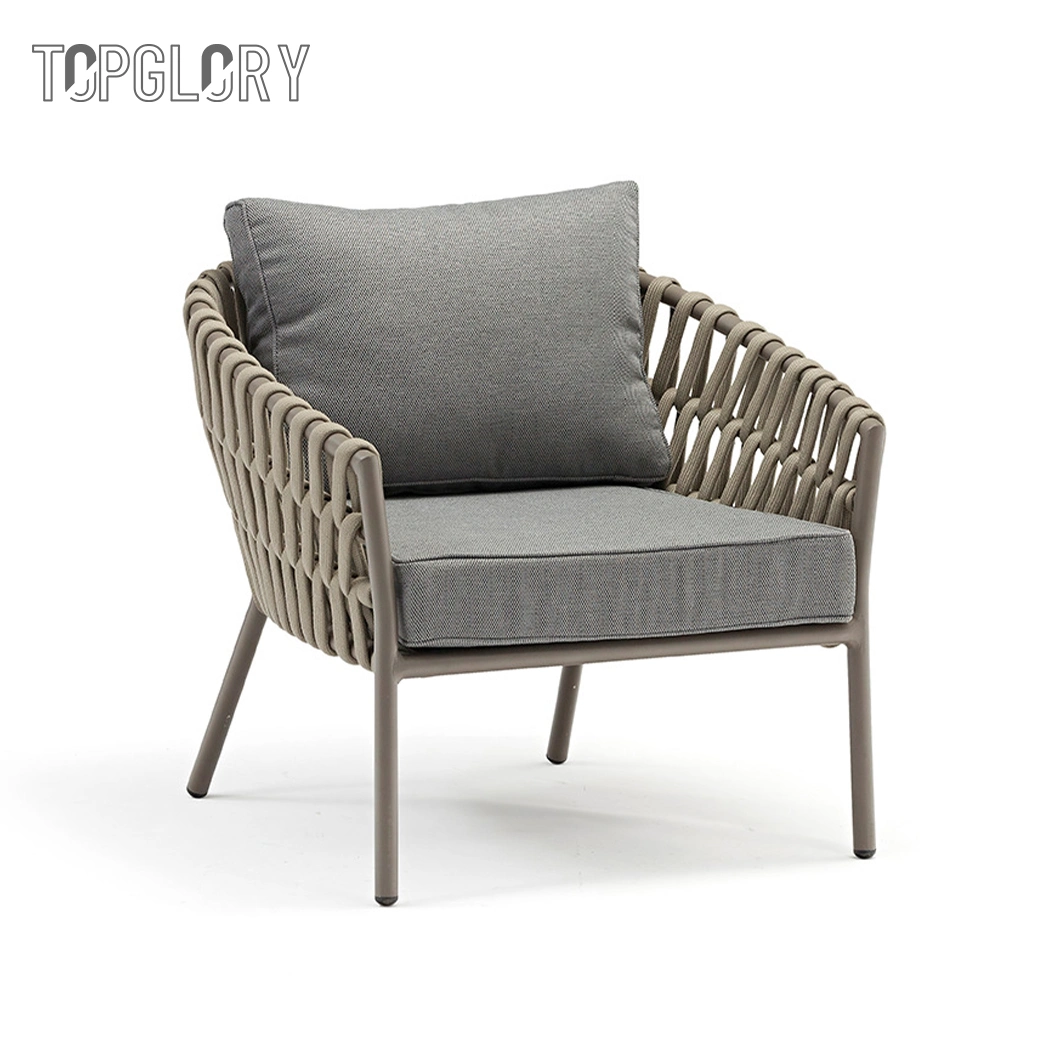 New Style Hand Woven European Furniture Sofa Set Aluminium Garden Sets Rope Wicker Rattan Patio Balcony Outdoor Sofa Furniture