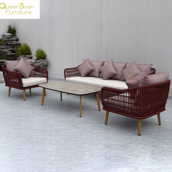 새로운 야외 등나무 소파 세트, 정원 소파, 호텔 로비, 파티오 가구