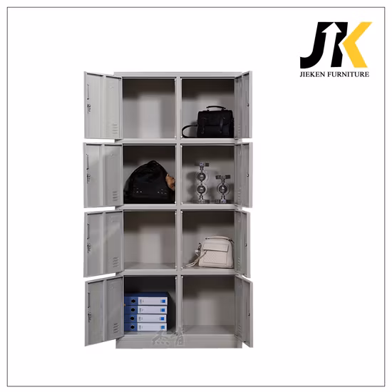 여러 개의 문이 달린 옷을 보관할 수 있는 금속 강철 보관 캐비닛