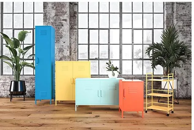 손잡이와 자물쇠가 있는 단일 강철 주택 사물함